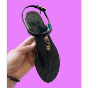 Sz 8 coach piccadilly black jelly sandals/shoes
